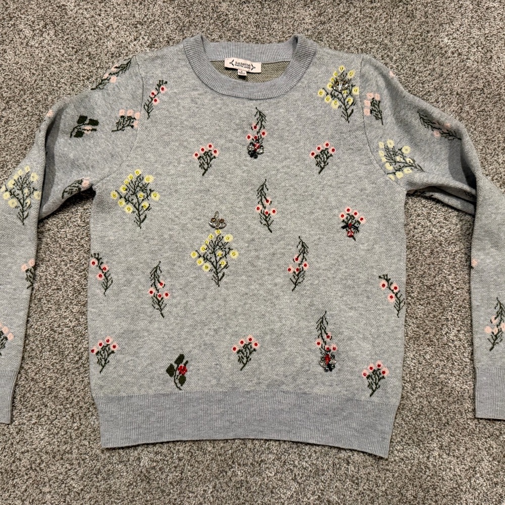 Nanette Lepore Gray Knit Sweater Small